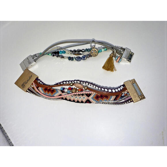 Bundle of 2 Plunder Multi Strand Bead Magnetic Clasp Bracelets EUC Lot - Picture 4 of 7